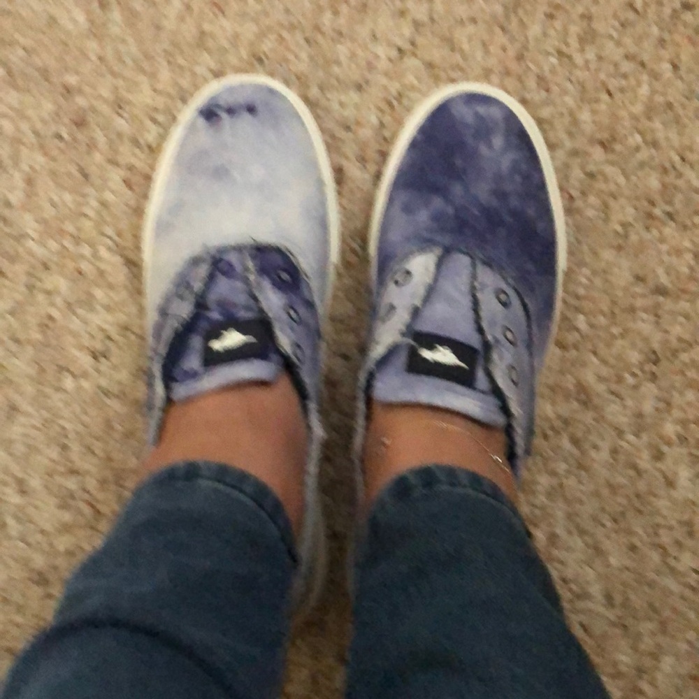 Tye dye slip on sneakers worn once